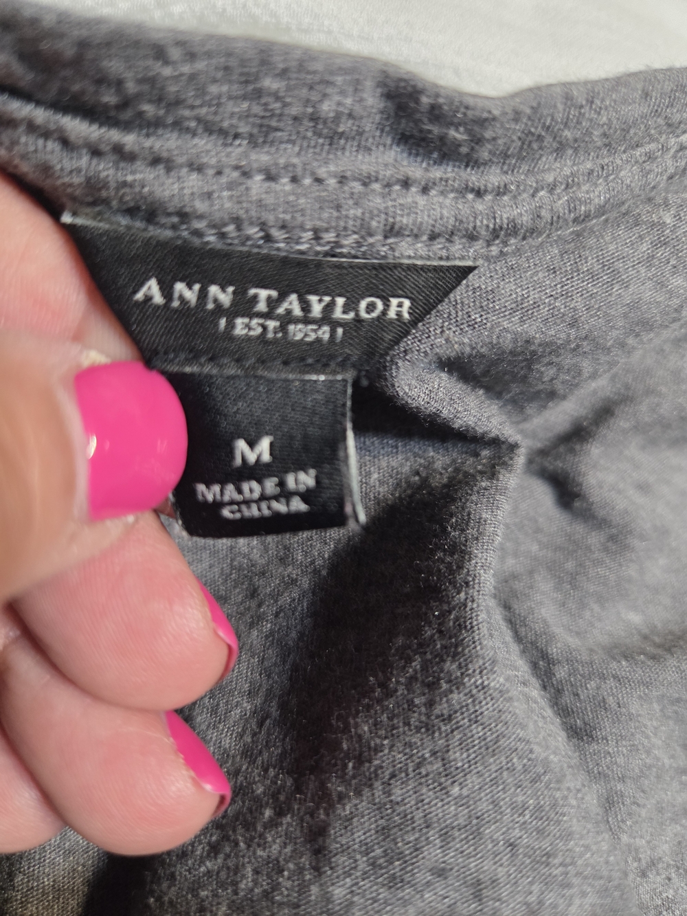 Ann Taylor Charcoal Gray Short-Sleeve Tee